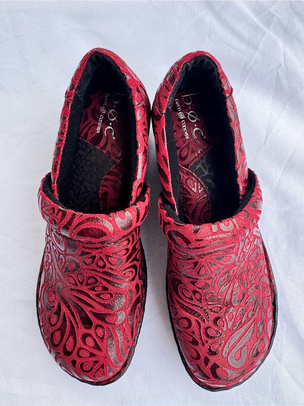 b.o.c. Red Embossed Slip-On Clogs - Picture 2 of 9